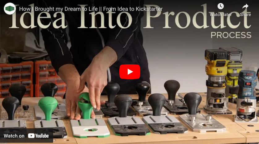 Timelapes of product design and development for kickstarter crowdfunding campaign